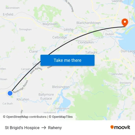 St Brigid's Hospice to Raheny map