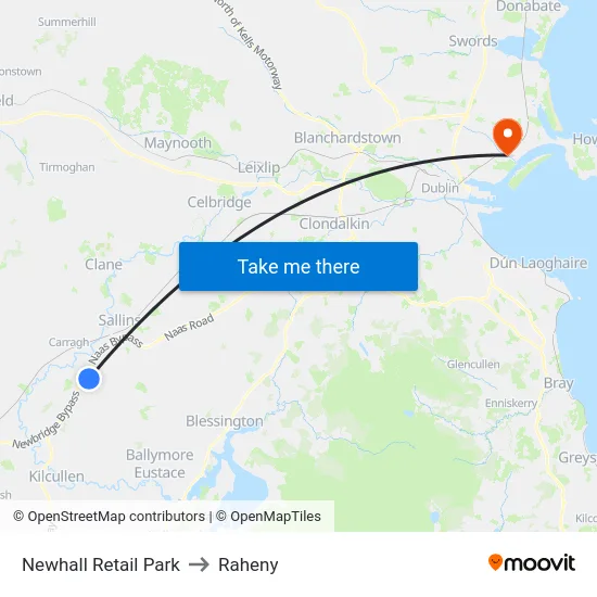 Newhall Retail Park to Raheny map