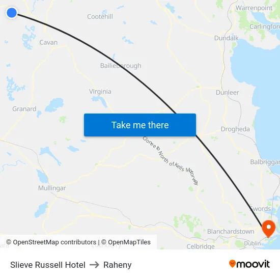 Slieve Russell Hotel to Raheny map