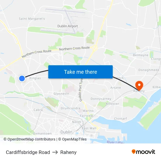 Cardiffsbridge Road to Raheny map