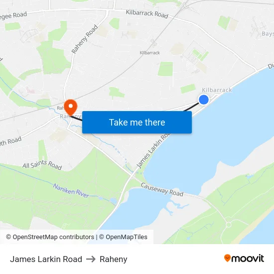 James Larkin Road to Raheny map