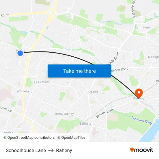 Schoolhouse Lane to Raheny map