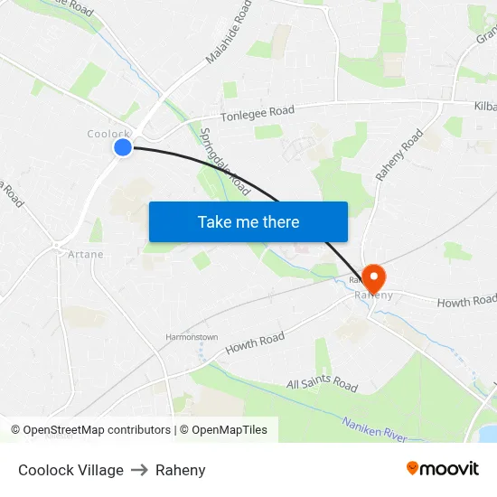 Coolock Village to Raheny map