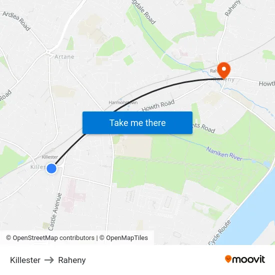 Killester to Raheny map