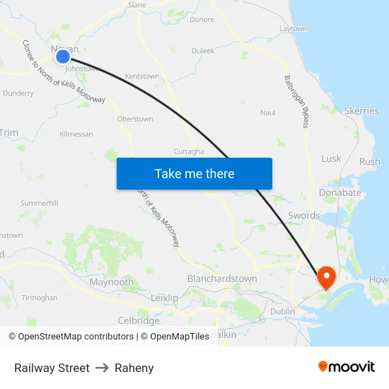 Railway Street to Raheny map