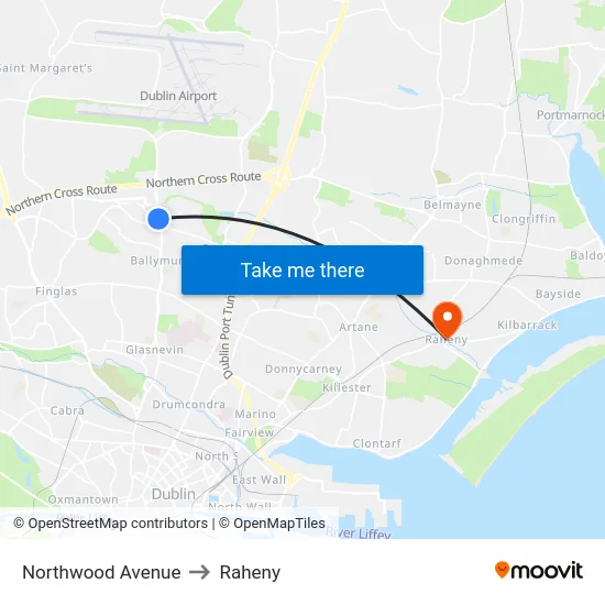 Northwood Avenue to Raheny map