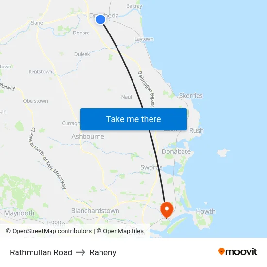 Rathmullan Road to Raheny map