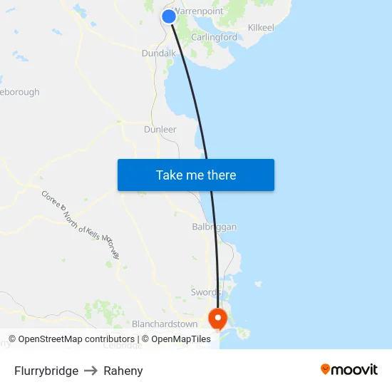 Flurrybridge to Raheny map