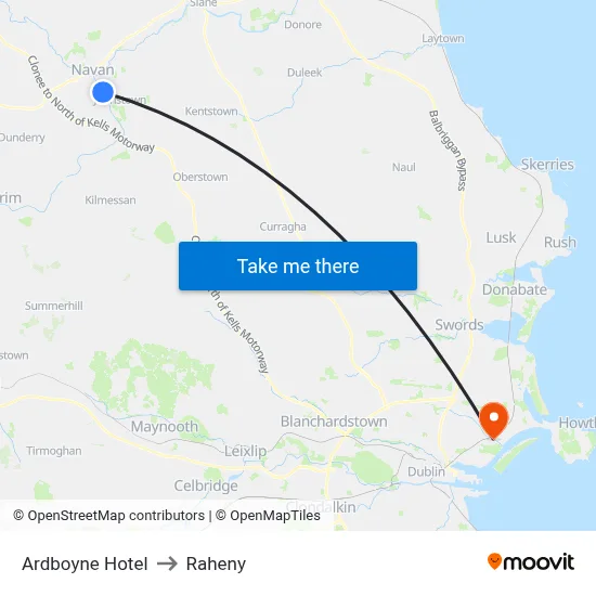 Ardboyne Hotel to Raheny map