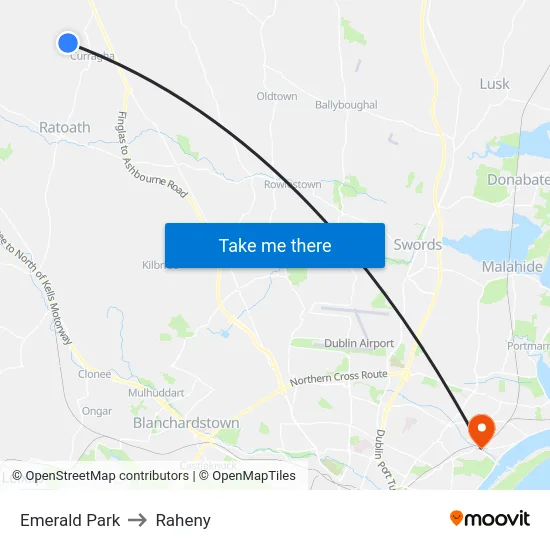 Emerald Park to Raheny map