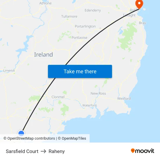 Sarsfield Court to Raheny map
