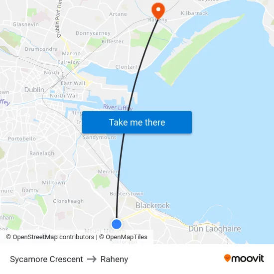 Sycamore Crescent to Raheny map