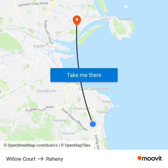 Willow Court to Raheny map