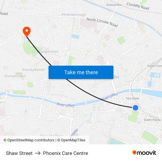 Shaw Street to Phoenix Care Centre map