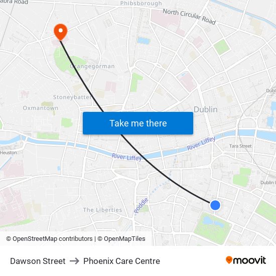 Dawson Street to Phoenix Care Centre map