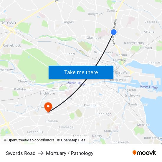 Swords Road to Mortuary / Pathology map