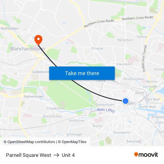 Parnell Square West to Unit 4 map