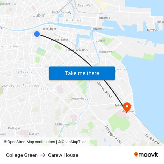 College Green to Carew House map