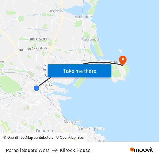 Parnell Square West to Kilrock House map