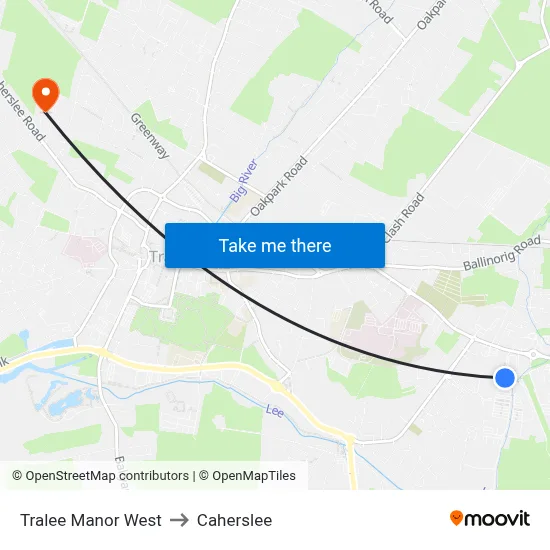 Tralee Manor West to Caherslee map