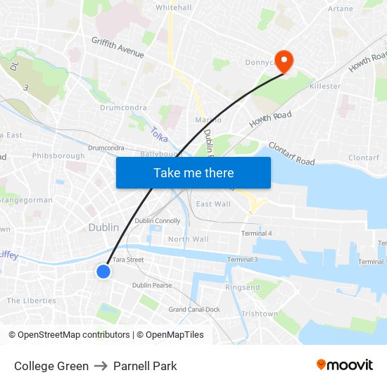 College Green to Parnell Park map
