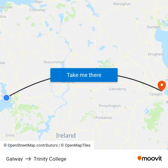 Galway to Trinity College map