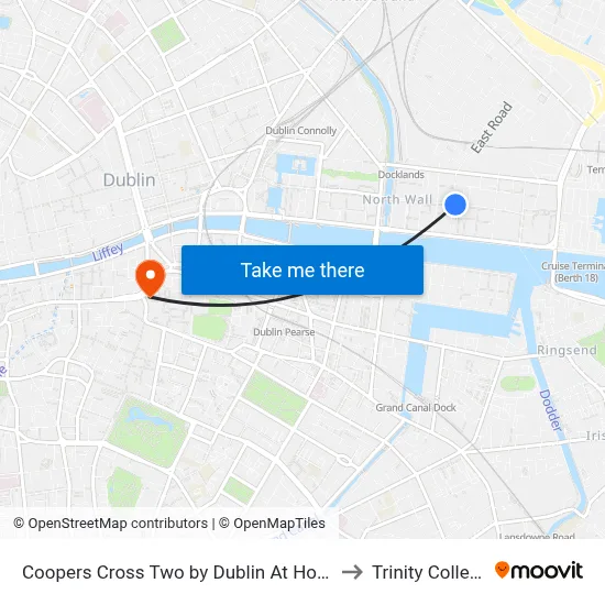 Coopers Cross Two by Dublin At Home to Trinity College map