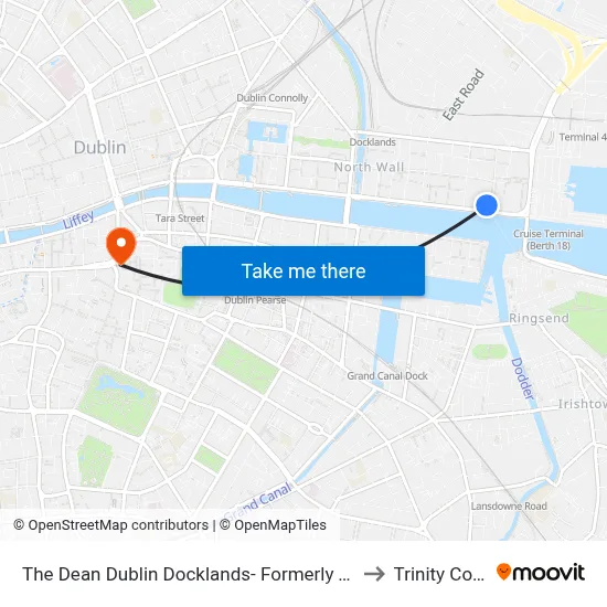 The Dean Dublin Docklands- Formerly The Mayson to Trinity College map
