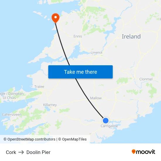 Cork to Doolin Pier map