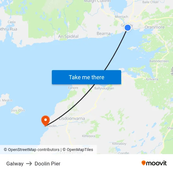 Galway to Doolin Pier map