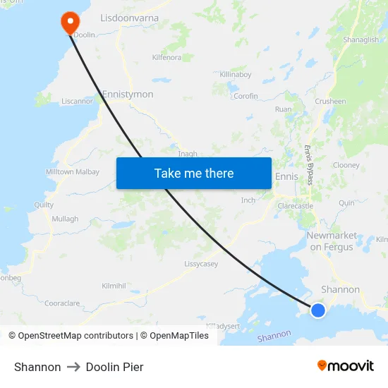 Shannon to Doolin Pier map