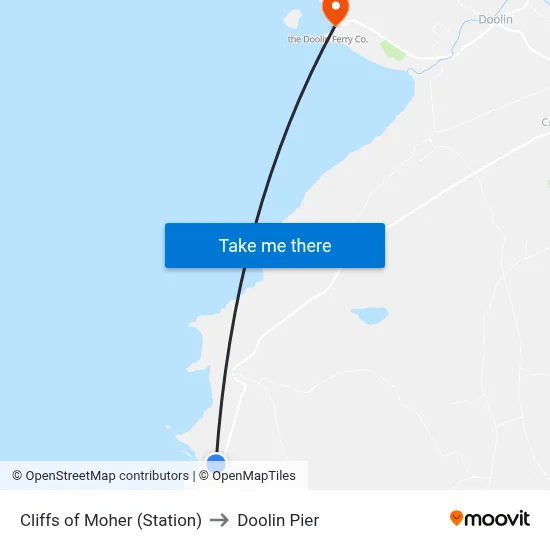 Cliffs of Moher (Station) to Doolin Pier map
