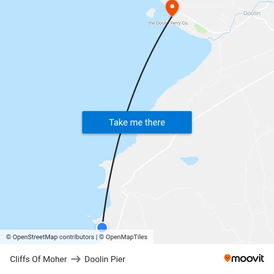 Cliffs Of Moher to Doolin Pier map