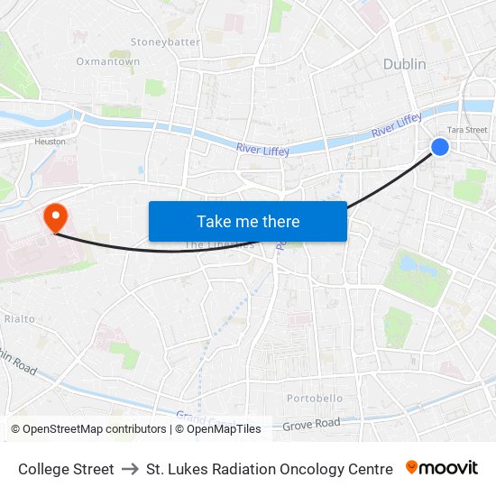 College Street to St. Lukes Radiation Oncology Centre map