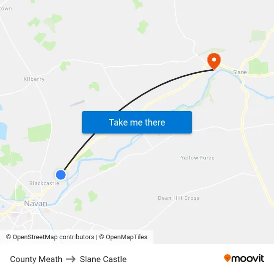 County Meath to Slane Castle map