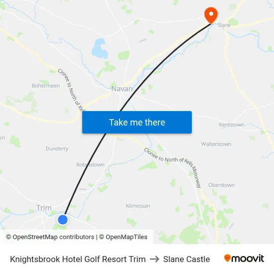 Knightsbrook Hotel Golf Resort Trim to Slane Castle map