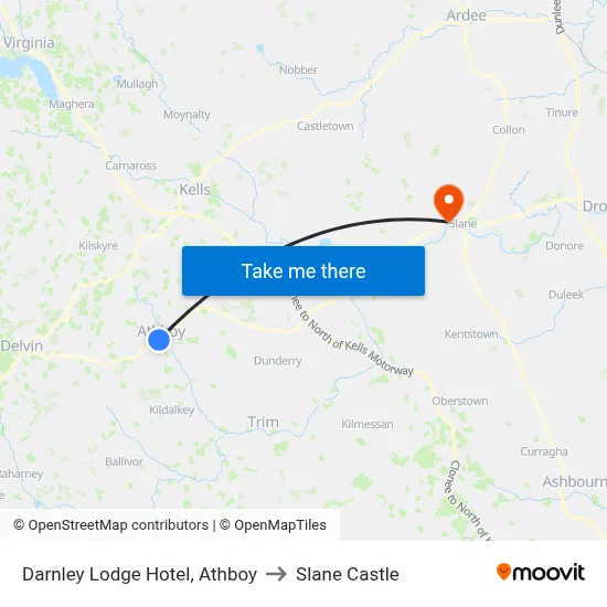 Darnley Lodge Hotel, Athboy to Slane Castle map