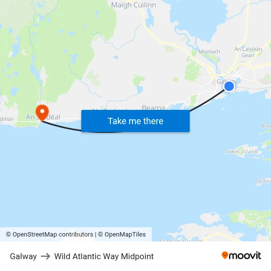 Galway to Wild Atlantic Way Midpoint map