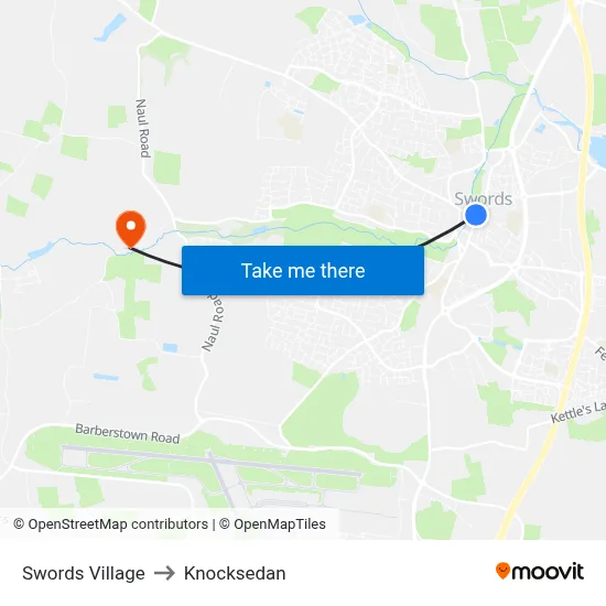 Swords Village to Knocksedan map