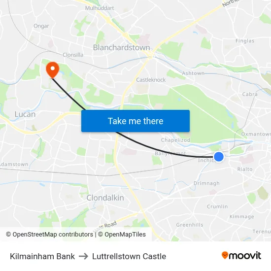 Kilmainham Bank to Luttrellstown Castle map