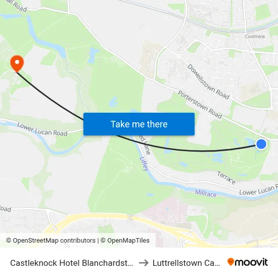Castleknock Hotel Blanchardstown to Luttrellstown Castle map