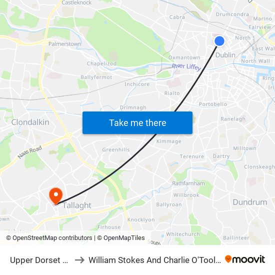Upper Dorset Street to William Stokes And Charlie O'Toole Day Unit map