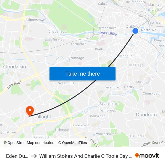 Eden Quay to William Stokes And Charlie O'Toole Day Unit map