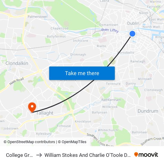 College Green to William Stokes And Charlie O'Toole Day Unit map