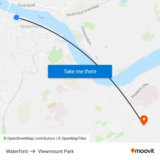 Waterford to Viewmount Park map