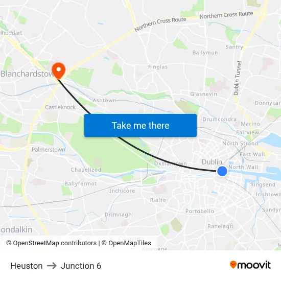 Heuston to Junction 6 map