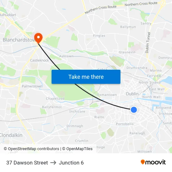 37 Dawson Street to Junction 6 map