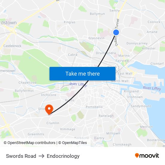 Swords Road to Endocrinology map