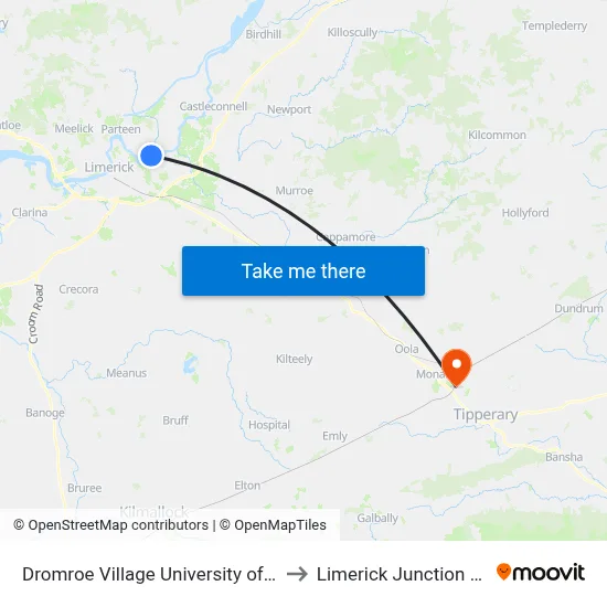 Dromroe Village University of Limerick to Limerick Junction Station map