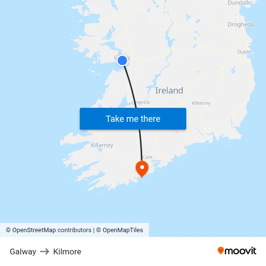 Galway to Kilmore map